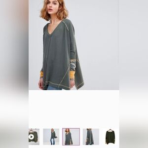 FP We the Free Lovin Leopard Oversized Thermal Olive Combo Extra Small